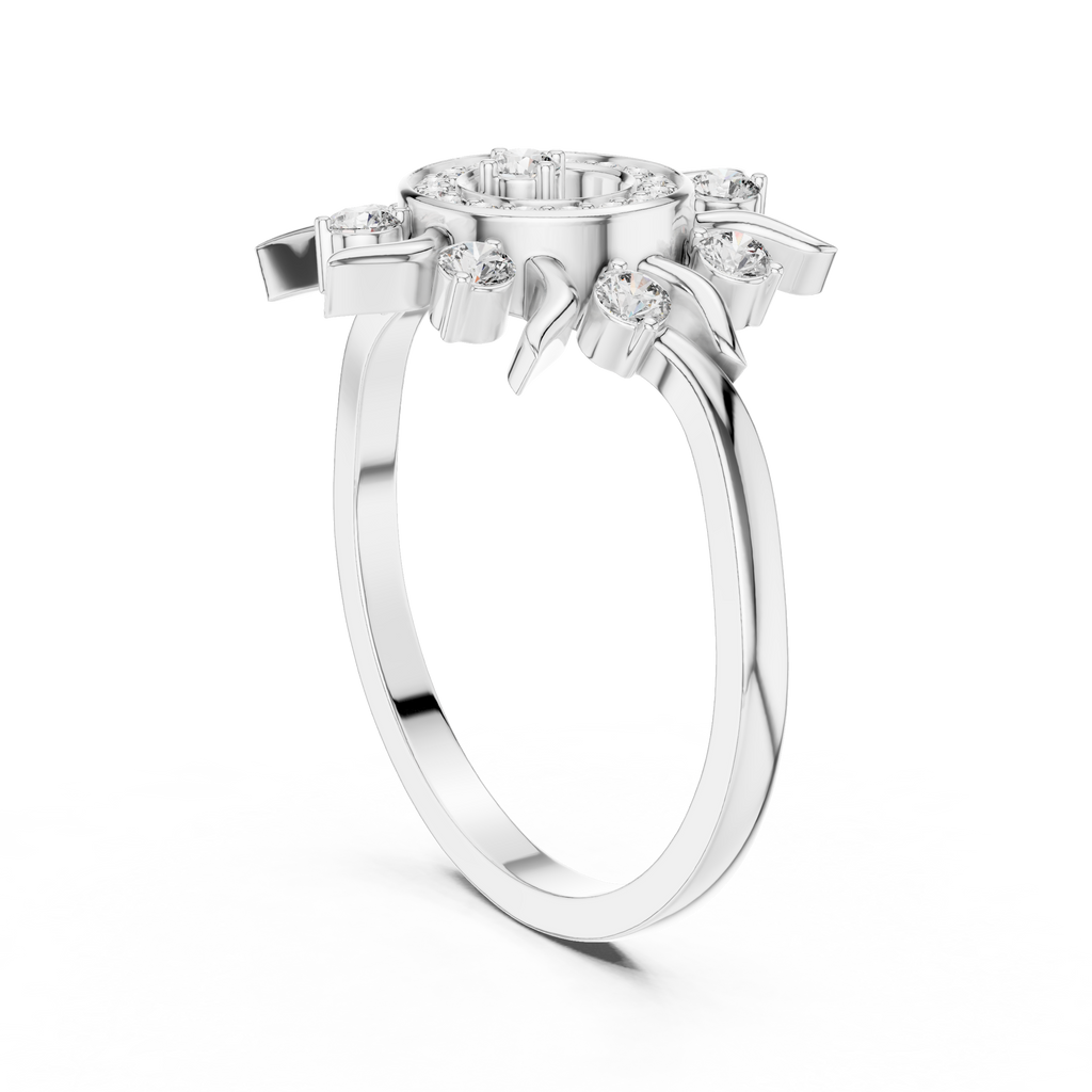 Luxury Women's Diamond Sun Ring, Radiant Sunbeam Design, Fine Jewelry Gift for Her.