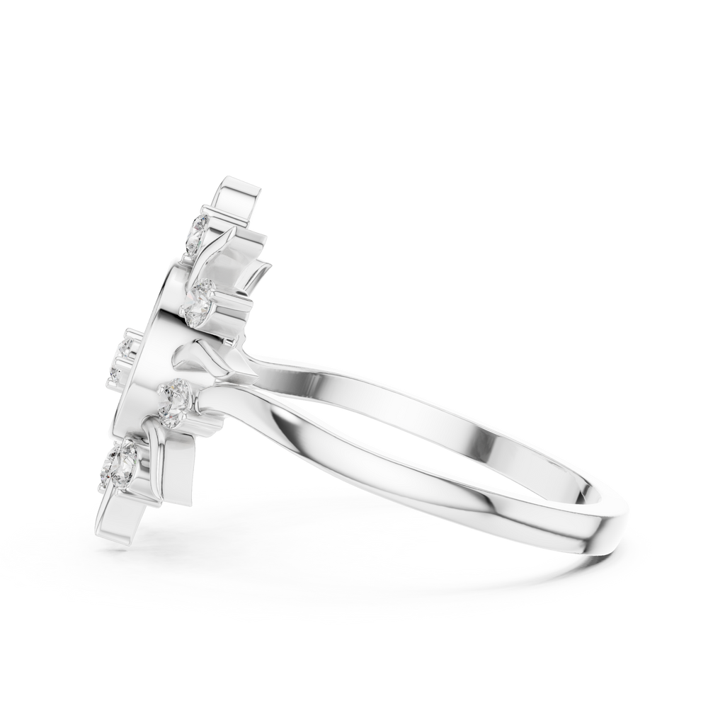 Luxury Women's Diamond Sun Ring, Radiant Sunbeam Design, Fine Jewelry Gift for Her.