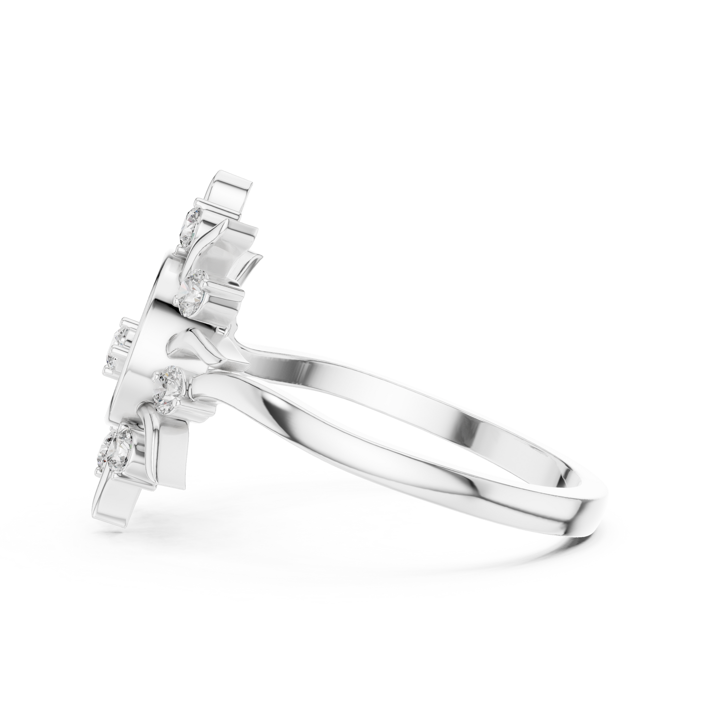 Luxury Women's Diamond Sun Ring, Radiant Sunbeam Design, Fine Jewelry Gift for Her.