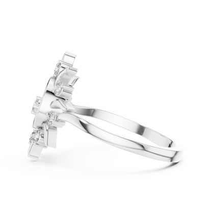 Luxury Women's Diamond Sun Ring, Radiant Sunbeam Design, Fine Jewelry Gift for Her.