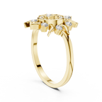 Luxury Women's Diamond Sun Ring, Radiant Sunbeam Design, Fine Jewelry Gift for Her.