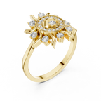 Luxury Women's Diamond Sun Ring, Radiant Sunbeam Design, Fine Jewelry Gift for Her.