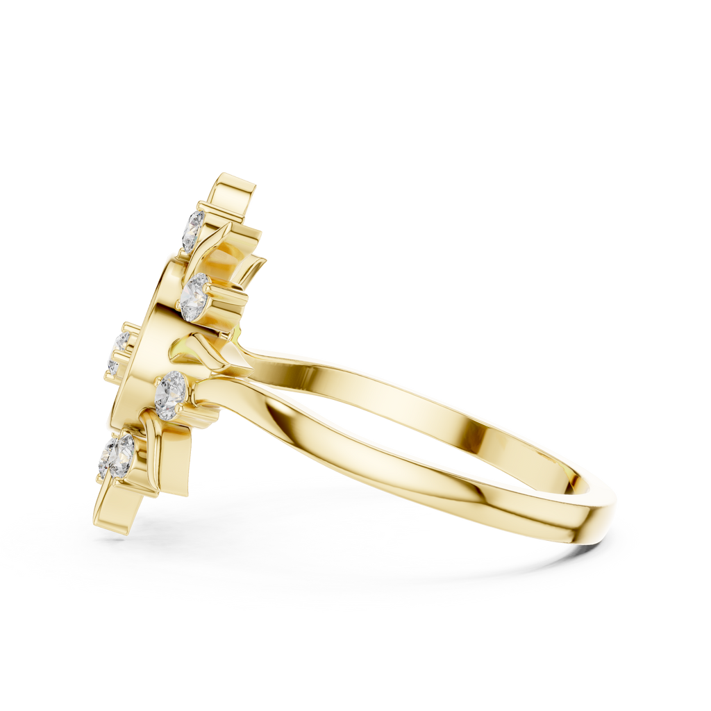 Luxury Women's Diamond Sun Ring, Radiant Sunbeam Design, Fine Jewelry Gift for Her.