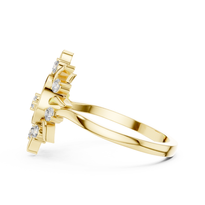 Luxury Women's Diamond Sun Ring, Radiant Sunbeam Design, Fine Jewelry Gift for Her.