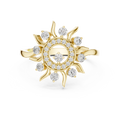 Luxury Women's Diamond Sun Ring, Radiant Sunbeam Design, Fine Jewelry Gift for Her.