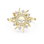 Luxury Women's Diamond Sun Ring, Radiant Sunbeam Design, Fine Jewelry Gift for Her.