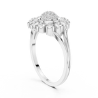 Diamond Daisy Halo Ring for Women, Nature Inspired Fine Jewelry, Birthday Gift