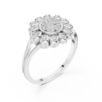 Diamond Daisy Halo Ring for Women, Nature Inspired Fine Jewelry, Birthday Gift