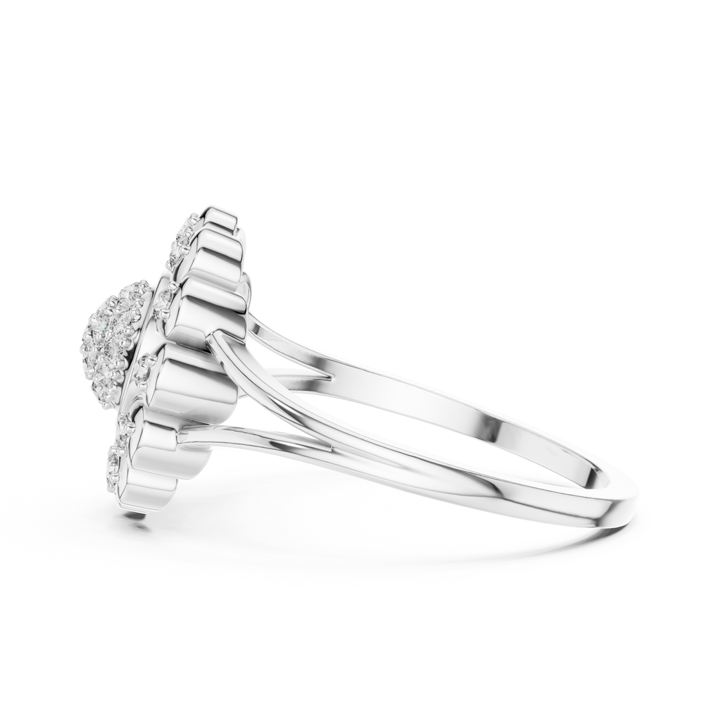 Diamond Daisy Halo Ring for Women, Nature Inspired Fine Jewelry, Birthday Gift