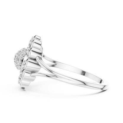 Diamond Daisy Halo Ring for Women, Nature Inspired Fine Jewelry, Birthday Gift