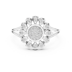 Diamond Daisy Halo Ring for Women, Nature Inspired Fine Jewelry, Birthday Gift