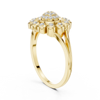 Diamond Daisy Halo Ring for Women, Nature Inspired Fine Jewelry, Birthday Gift