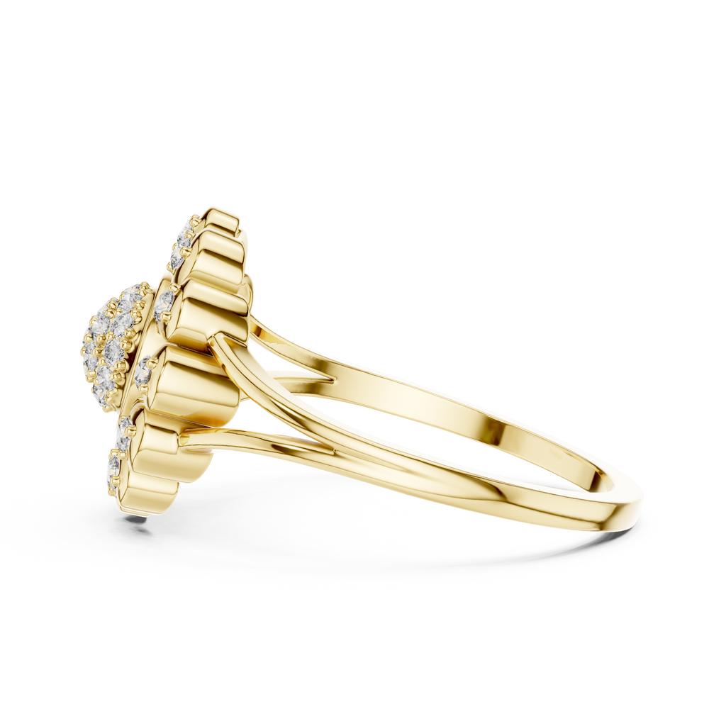 Diamond Daisy Halo Ring for Women, Nature Inspired Fine Jewelry, Birthday Gift