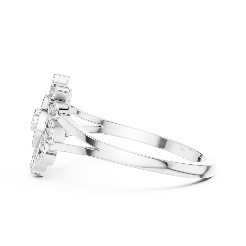 Luxury Diamond Floral Medallion Ring for Women, Elegant Statement Jewelry Gift