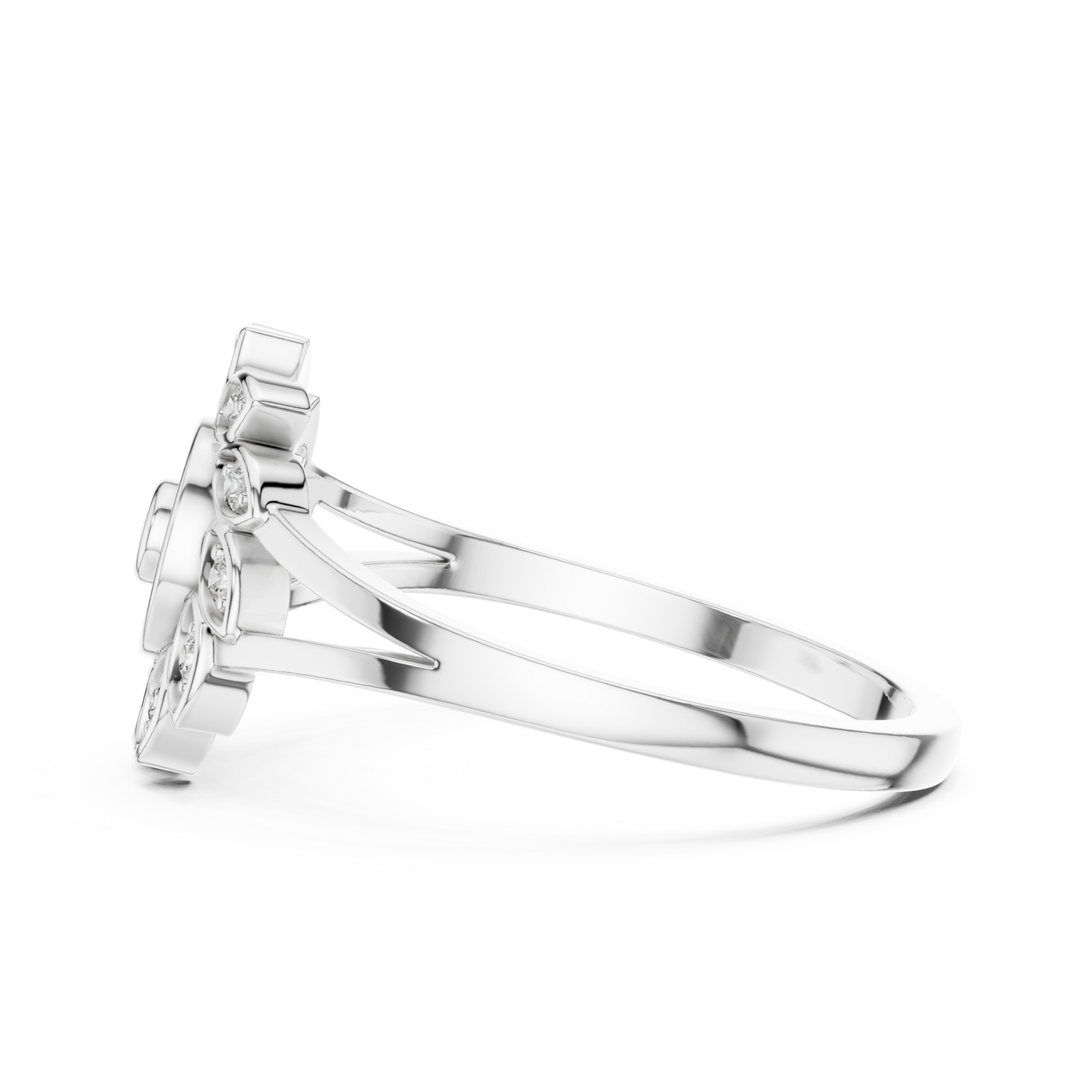 Luxury Diamond Floral Medallion Ring for Women, Elegant Statement Jewelry Gift