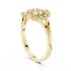 Luxury Diamond Floral Medallion Ring for Women, Elegant Statement Jewelry Gift