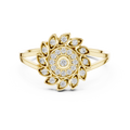 Luxury Diamond Floral Medallion Ring for Women, Elegant Statement Jewelry Gift
