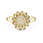 Luxury Diamond Floral Medallion Ring for Women, Elegant Statement Jewelry Gift