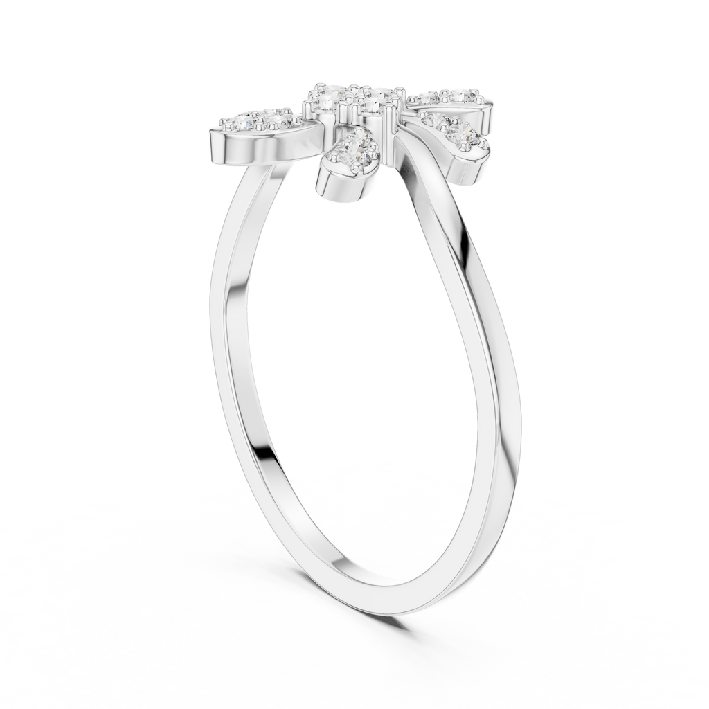 Luxury Diamond Floral Statement Ring for Women, Elegant Flower Design Jewelry