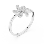 Luxury Diamond Floral Statement Ring for Women, Elegant Flower Design Jewelry