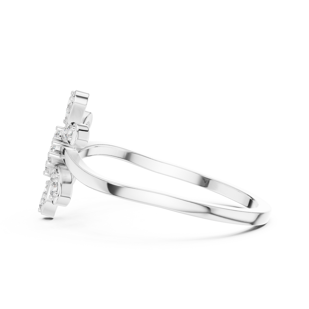 Luxury Diamond Floral Statement Ring for Women, Elegant Flower Design Jewelry