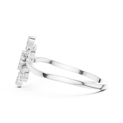 Luxury Diamond Floral Statement Ring for Women, Elegant Flower Design Jewelry