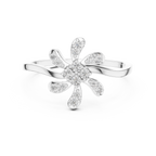 Luxury Diamond Floral Statement Ring for Women, Elegant Flower Design Jewelry