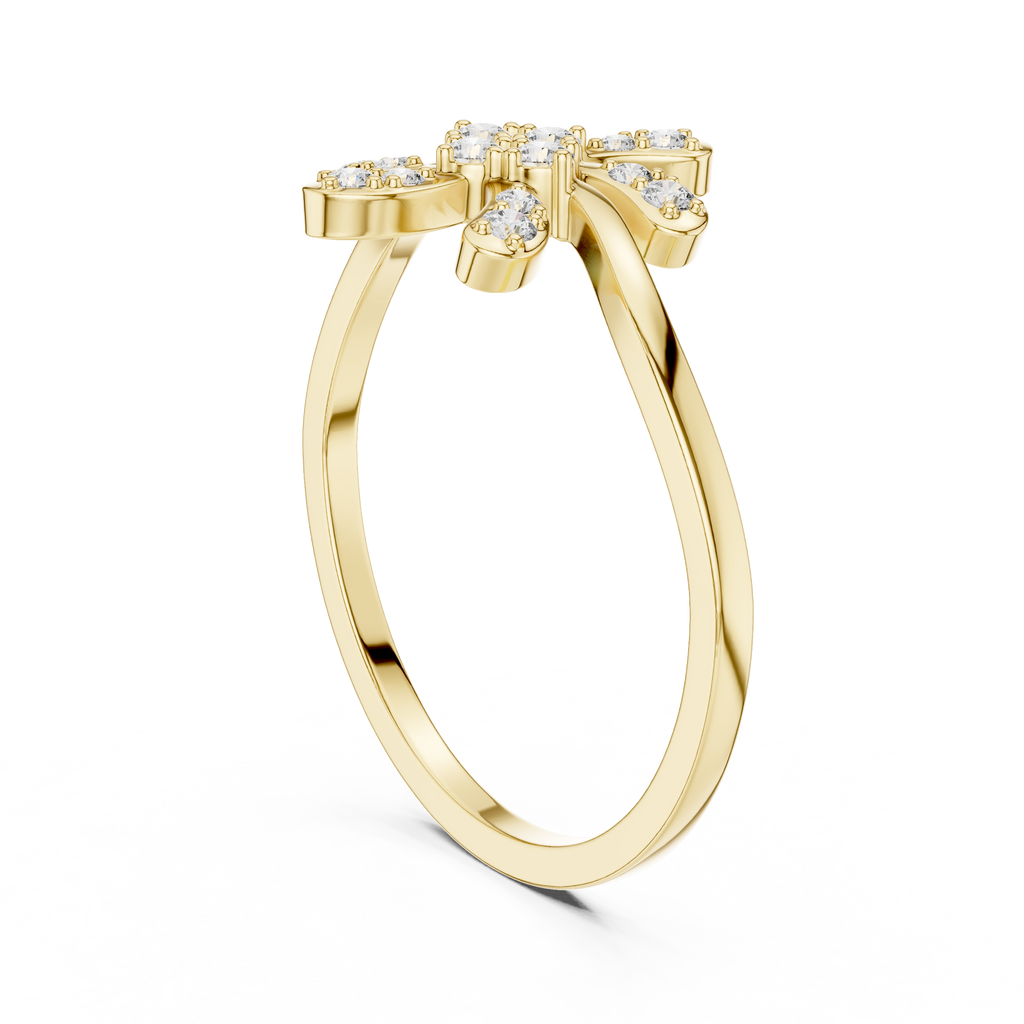 Luxury Diamond Floral Statement Ring for Women, Elegant Flower Design Jewelry