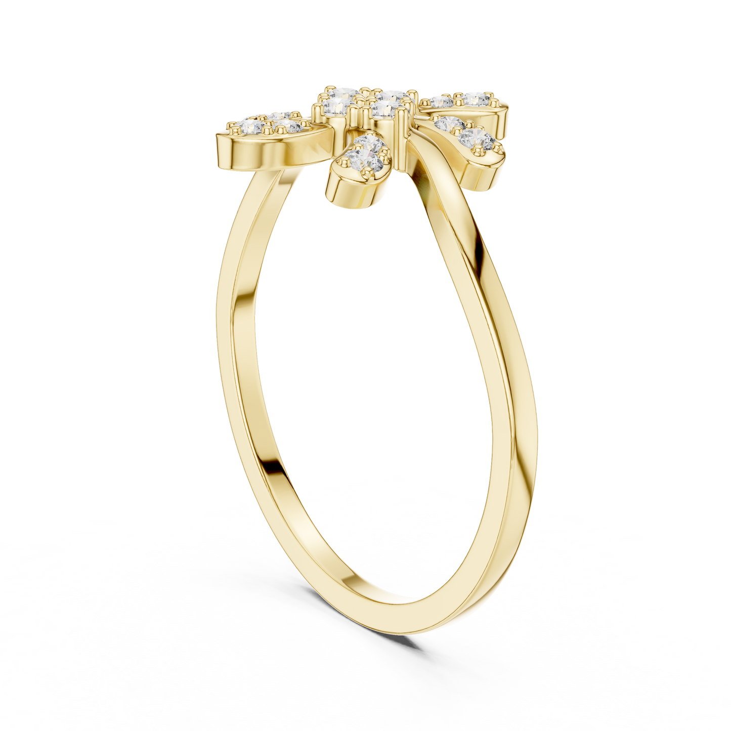 Luxury Diamond Floral Statement Ring for Women, Elegant Flower Design Jewelry