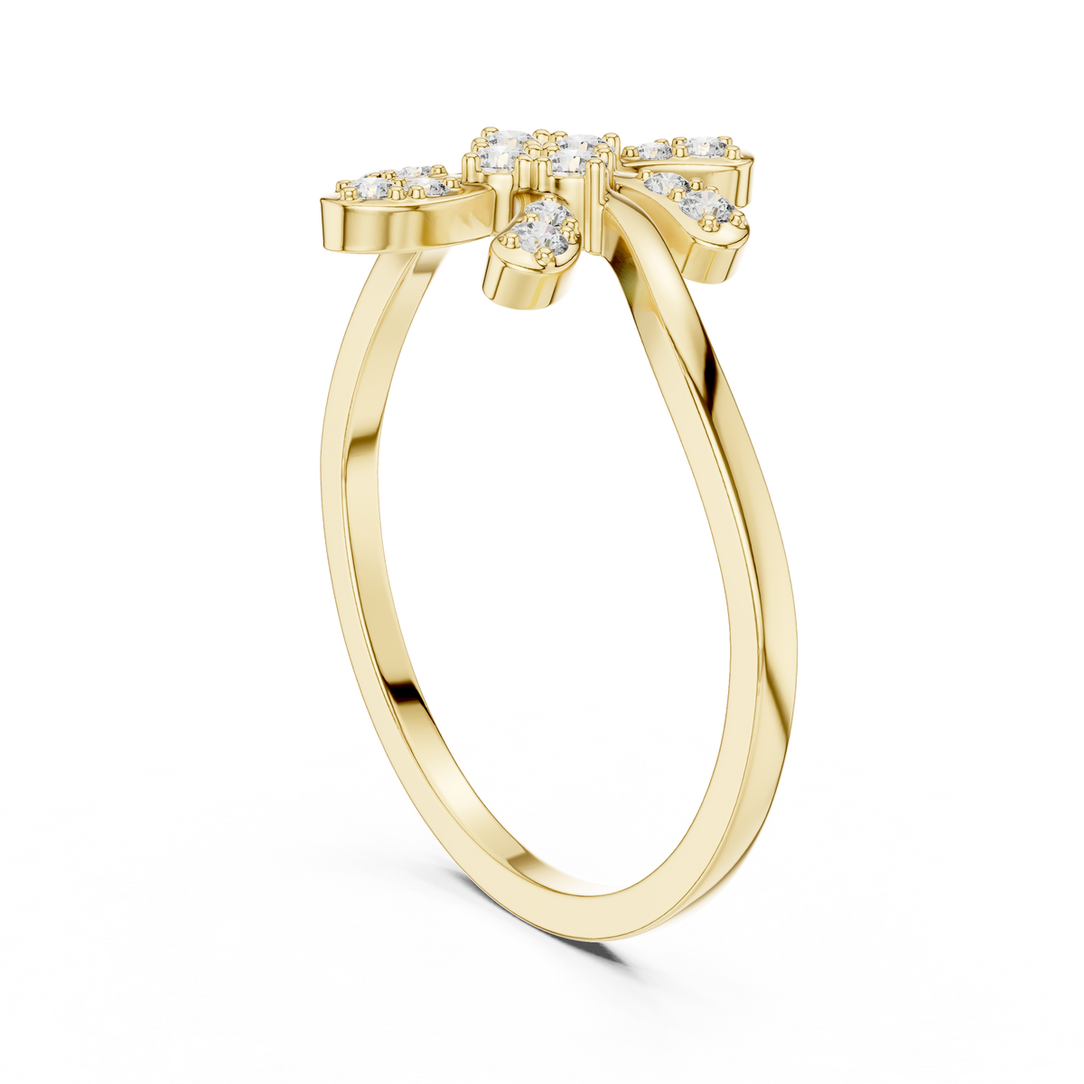 Luxury Diamond Floral Statement Ring for Women, Elegant Flower Design Jewelry