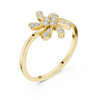 Luxury Diamond Floral Statement Ring for Women, Elegant Flower Design Jewelry