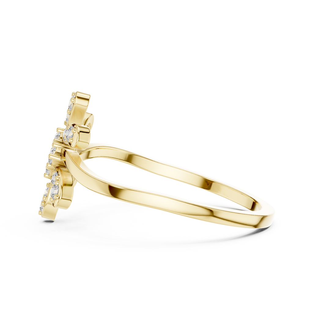 Luxury Diamond Floral Statement Ring for Women, Elegant Flower Design Jewelry