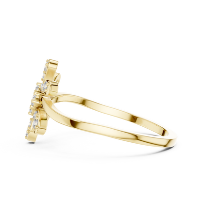 Luxury Diamond Floral Statement Ring for Women, Elegant Flower Design Jewelry