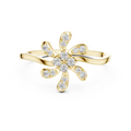 Luxury Diamond Floral Statement Ring for Women, Elegant Flower Design Jewelry