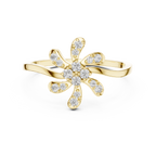 Luxury Diamond Floral Statement Ring for Women, Elegant Flower Design Jewelry
