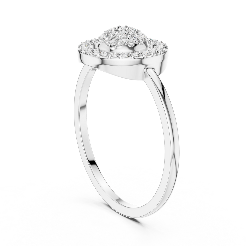 Women's Sparkling Diamond Halo Ring, Classic Round Cluster Design
