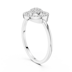 Women's Sparkling Diamond Halo Ring, Classic Round Cluster Design