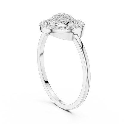 Women's Sparkling Diamond Halo Ring, Classic Round Cluster Design