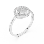 Women's Sparkling Diamond Halo Ring, Classic Round Cluster Design