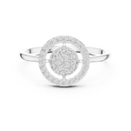 Women's Sparkling Diamond Halo Ring, Classic Round Cluster Design