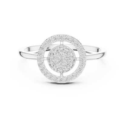 Women's Sparkling Diamond Halo Ring, Classic Round Cluster Design