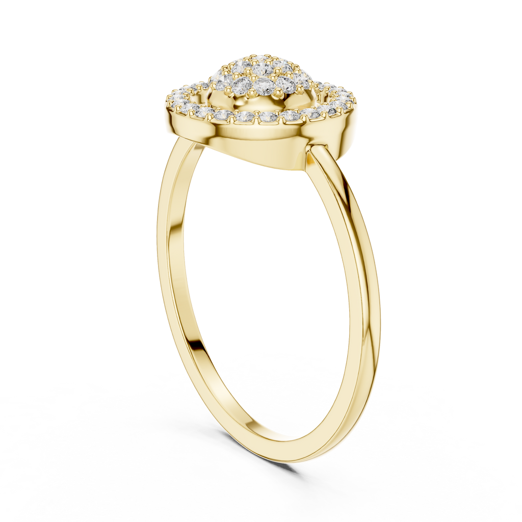 Women's Sparkling Diamond Halo Ring, Classic Round Cluster Design