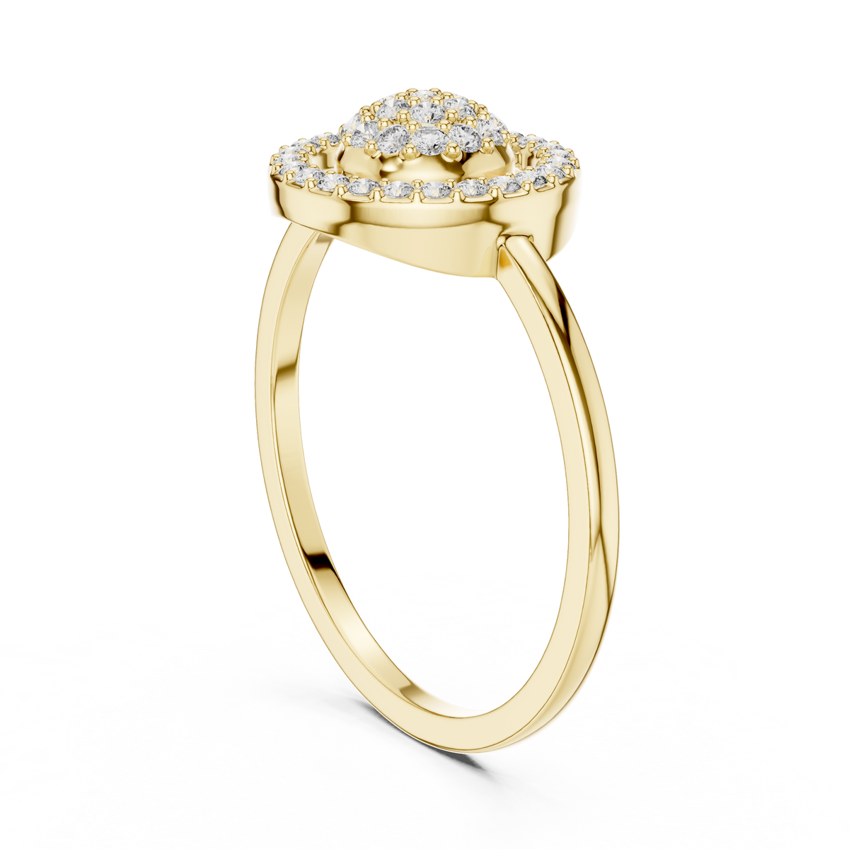 Women's Sparkling Diamond Halo Ring, Classic Round Cluster Design