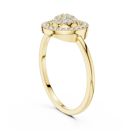 Women's Sparkling Diamond Halo Ring, Classic Round Cluster Design