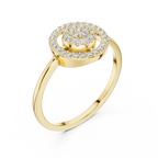 Women's Sparkling Diamond Halo Ring, Classic Round Cluster Design