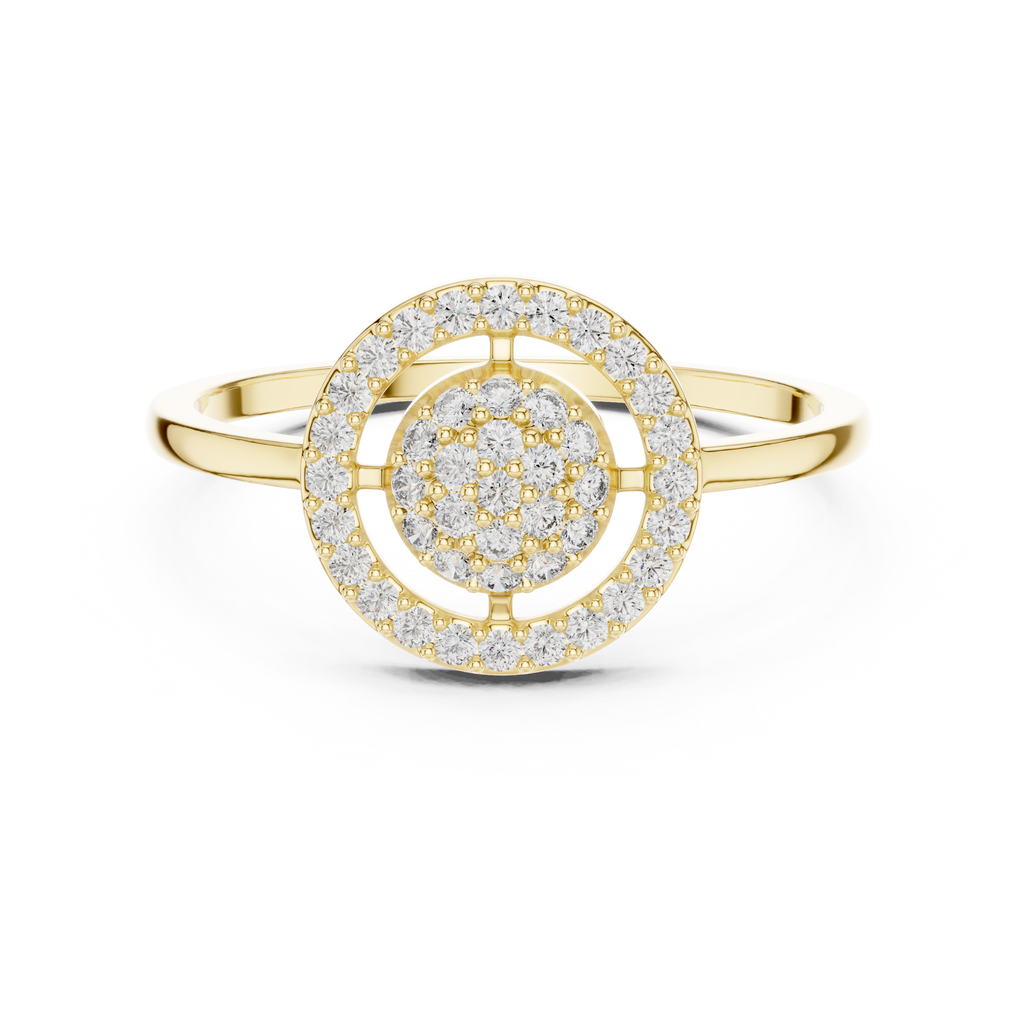 Women's Sparkling Diamond Halo Ring, Classic Round Cluster Design