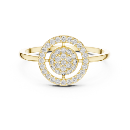 Women's Sparkling Diamond Halo Ring, Classic Round Cluster Design