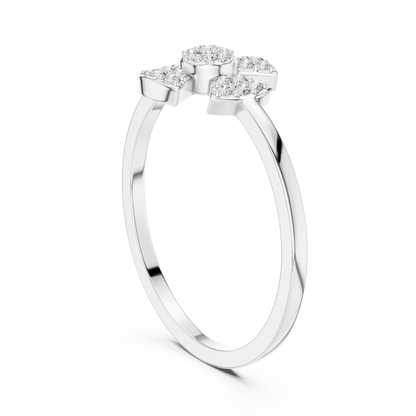 Elegant Diamond Flower Statement Ring for Women, Floral Cluster Design.