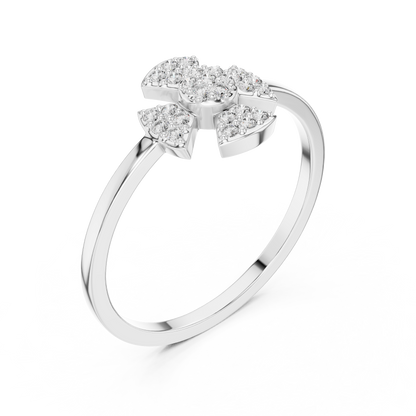 Elegant Diamond Flower Statement Ring for Women, Floral Cluster Design.