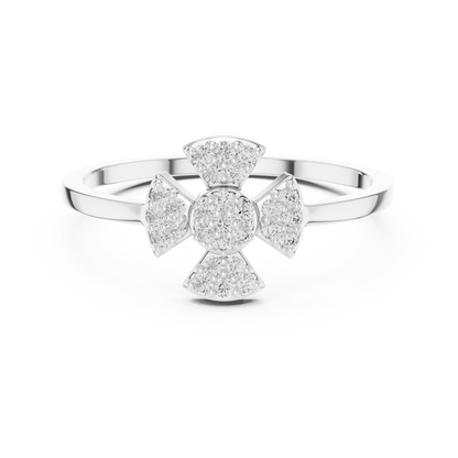 Elegant Diamond Flower Statement Ring for Women, Floral Cluster Design.